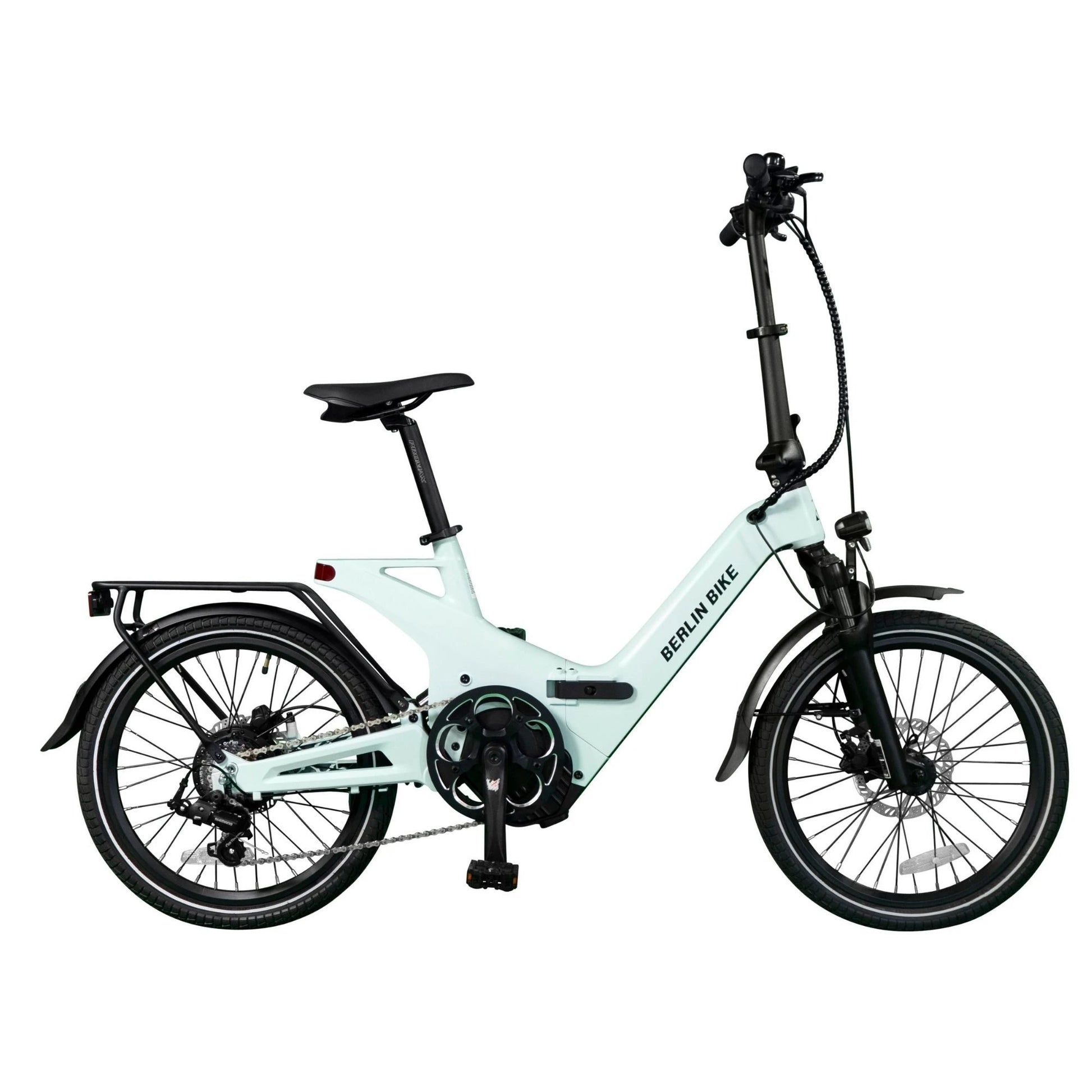 Berlin Bike 2GO Folding E-Bike 20 Inch, Hellgruen profilansicht 1080x1080
