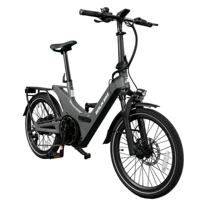 Berlin Bike 2GO Folding E-Bike 20 Inch, Matt grau 45grad frontansicht 1080x1080