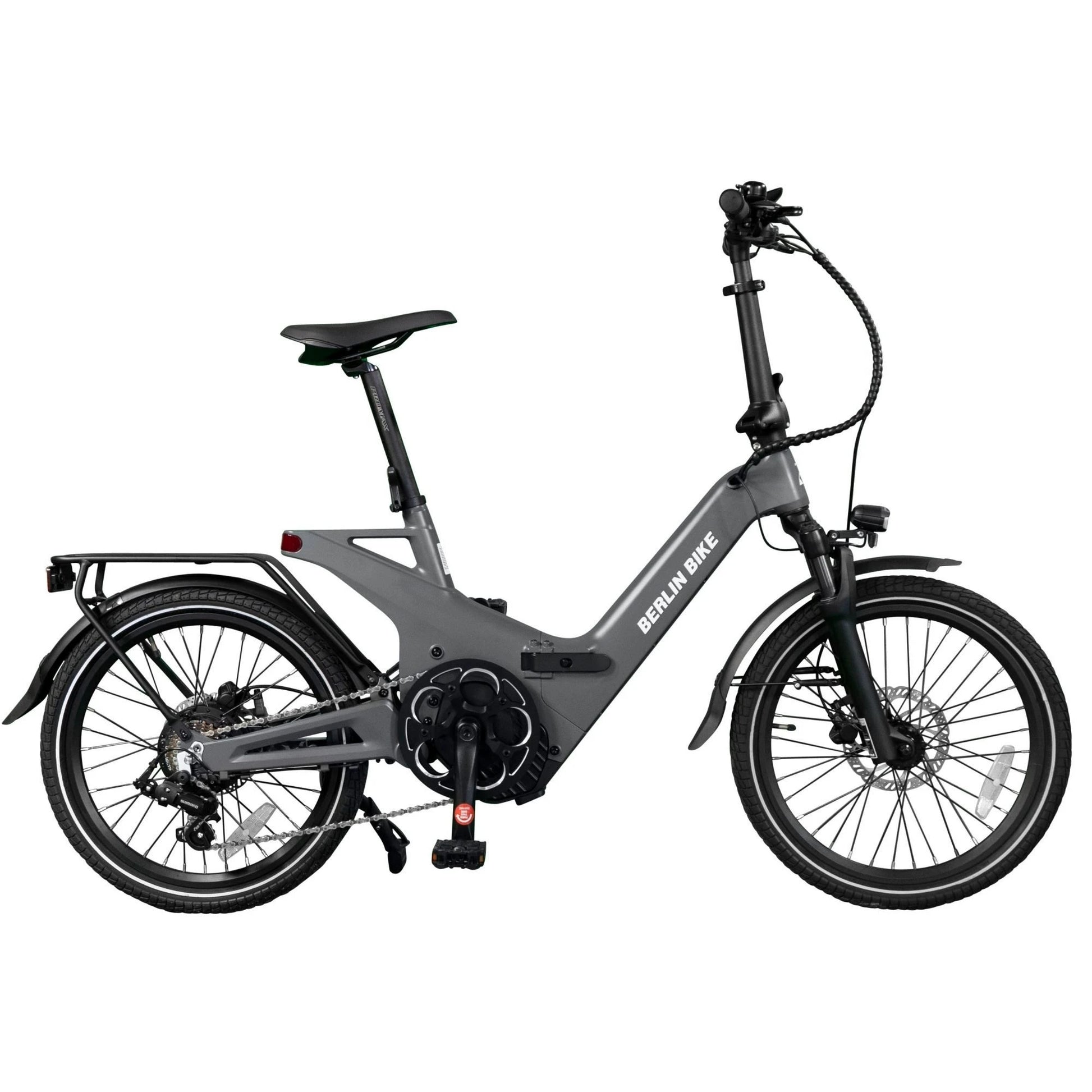 Berlin Bike 2GO Folding E-Bike 20 Inch, Matt grau profilansicht 1080x1080