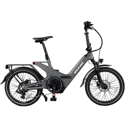 Berlin Bike 2GO Folding E-Bike 20 Inch, Matt grau profilansicht 1080x1080