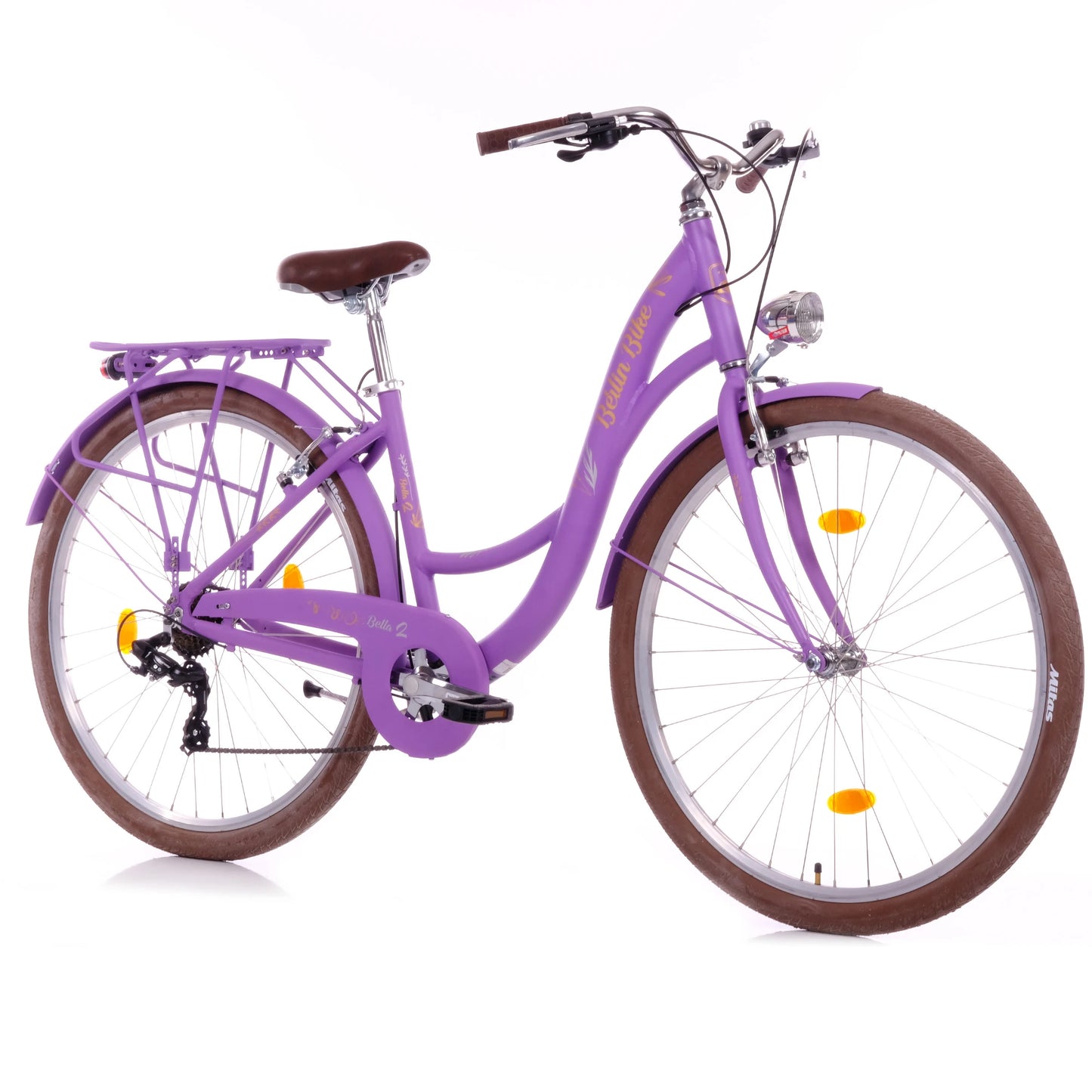 Berlin Bike Bella2 City Bike 28 Inch, Zoll lila 45grad frontansicht 1080x1080