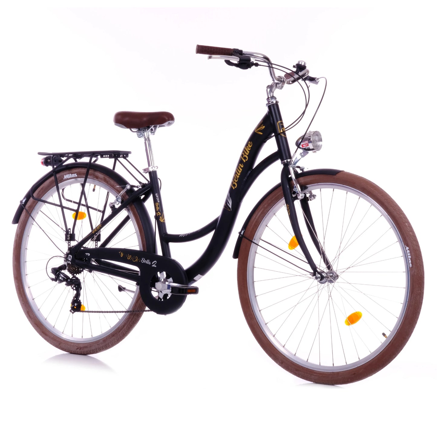 Berlin Bike Bella2 City Bike 28 Inch, Zoll schwarz 45grad frontansicht 1080x1080