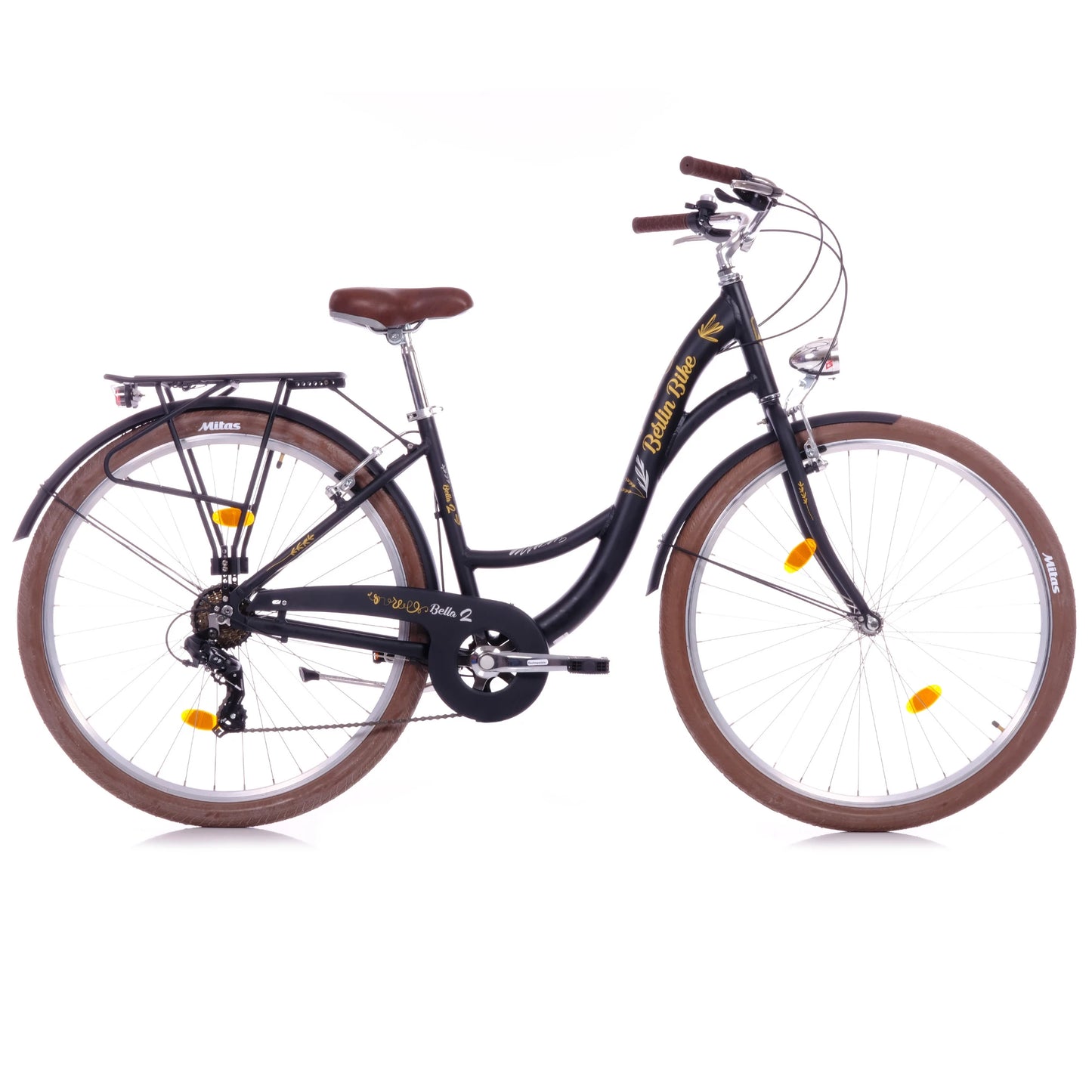 Berlin Bike Bella2 City Bike 28 Inch, Zoll schwarz 45grad seitenansicht 1080x1080
