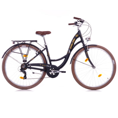 Berlin Bike Bella2 City Bike 28 Inch, Zoll schwarz 45grad seitenansicht 1080x1080