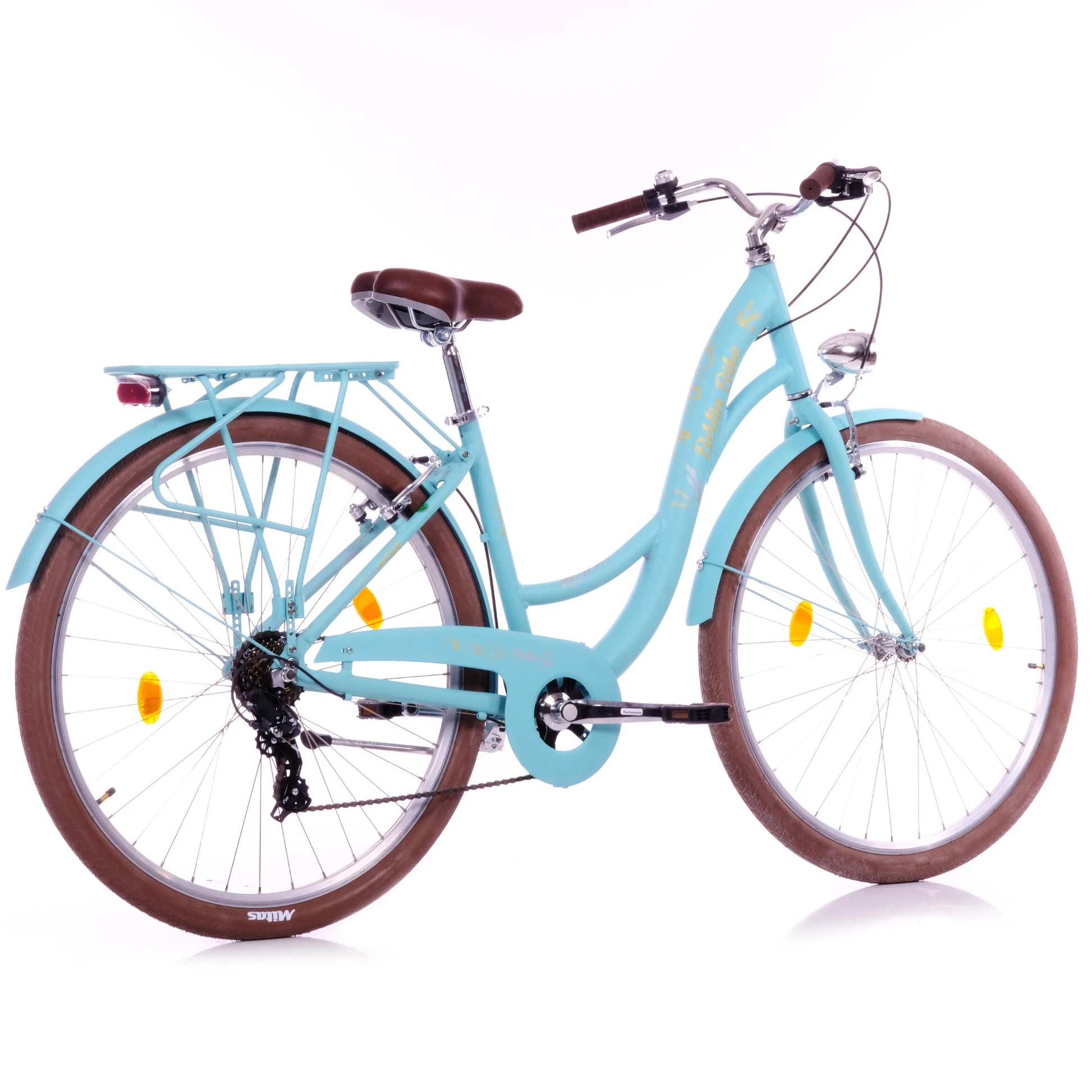 Berlin Bike Bella2 City Bike 28 Inch, Zoll tuerkis 45grad rueckansicht 1080x1080