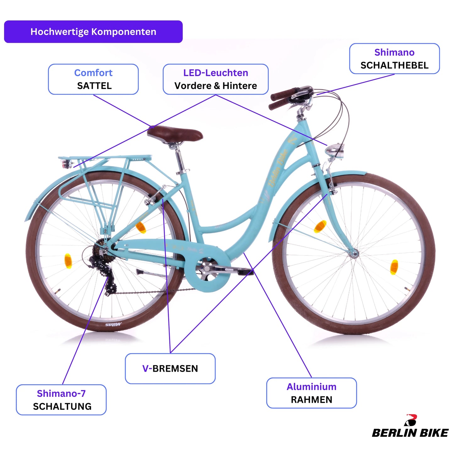 Berlin Bike Bella2 City Bike 28 Inch, Zoll tuerkis hochwertige fahrradteile schema 1080x1080