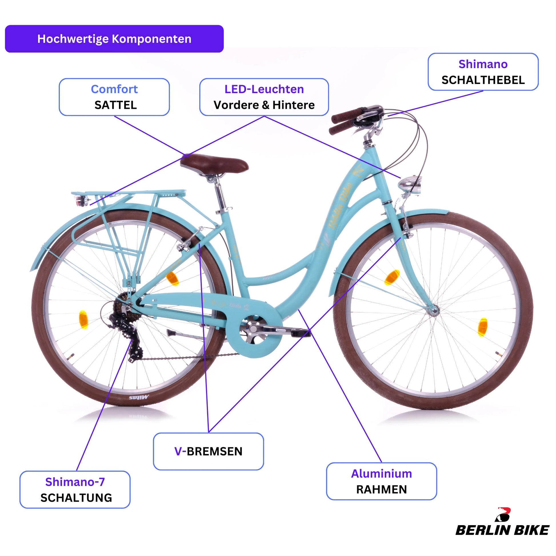 Berlin Bike Bella2 City Bike 28 Inch, Zoll tuerkis hochwertige fahrradteile schema 1080x1080