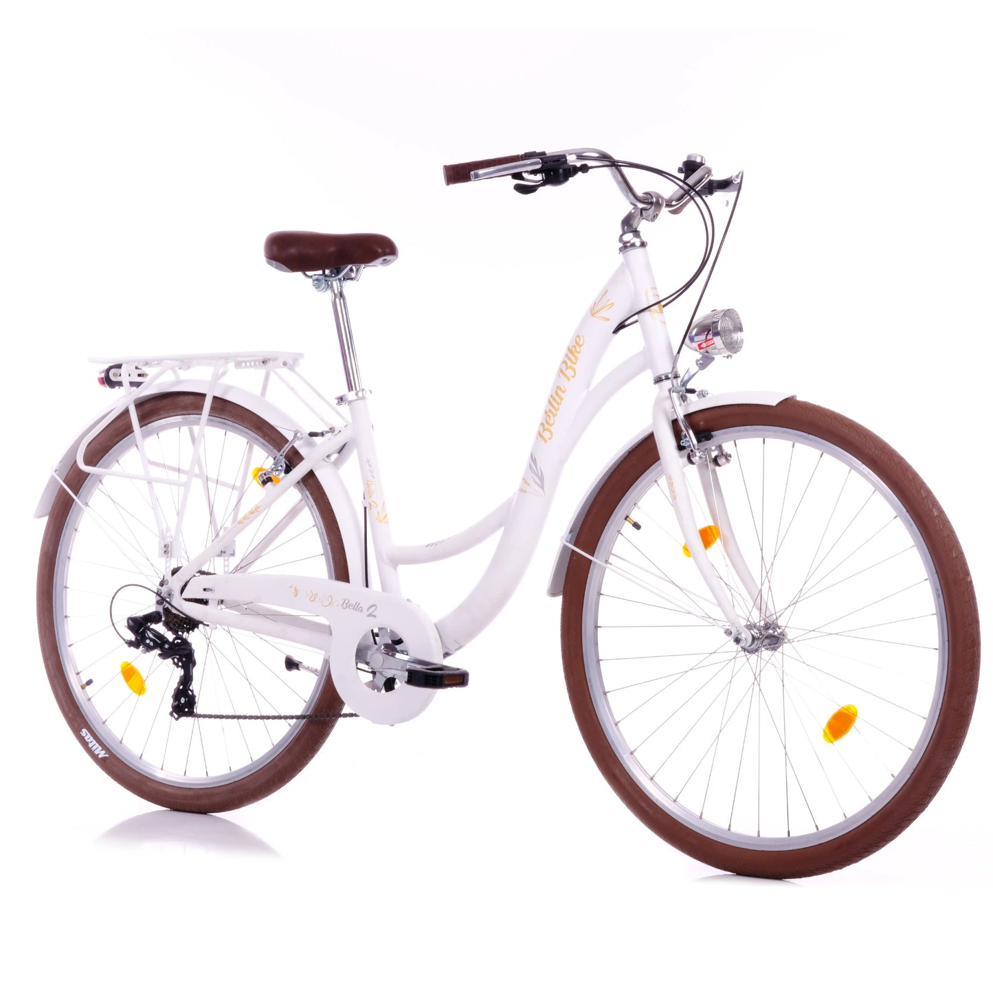 Berlin Bike Bella2 City Bike 28 Inch, Zoll weiss 45grad frontansicht 1080x1080