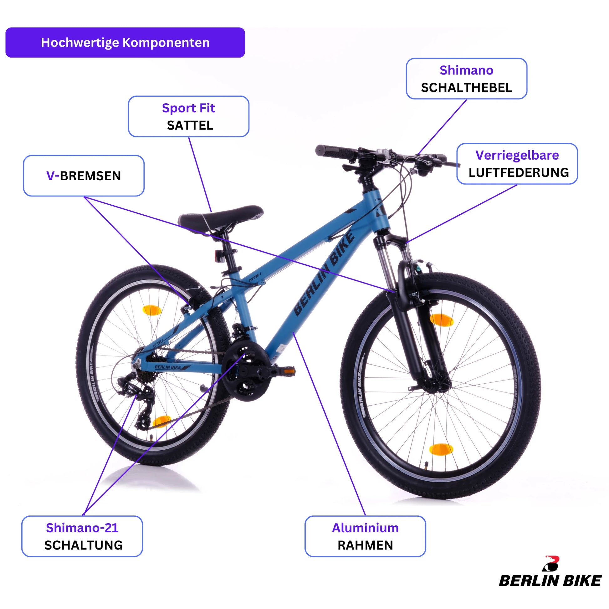 Berlin Bike MTB1 Youth Mountain Bike 24 Inch, Blau hochwertige fahrradteile schema 1080x1080