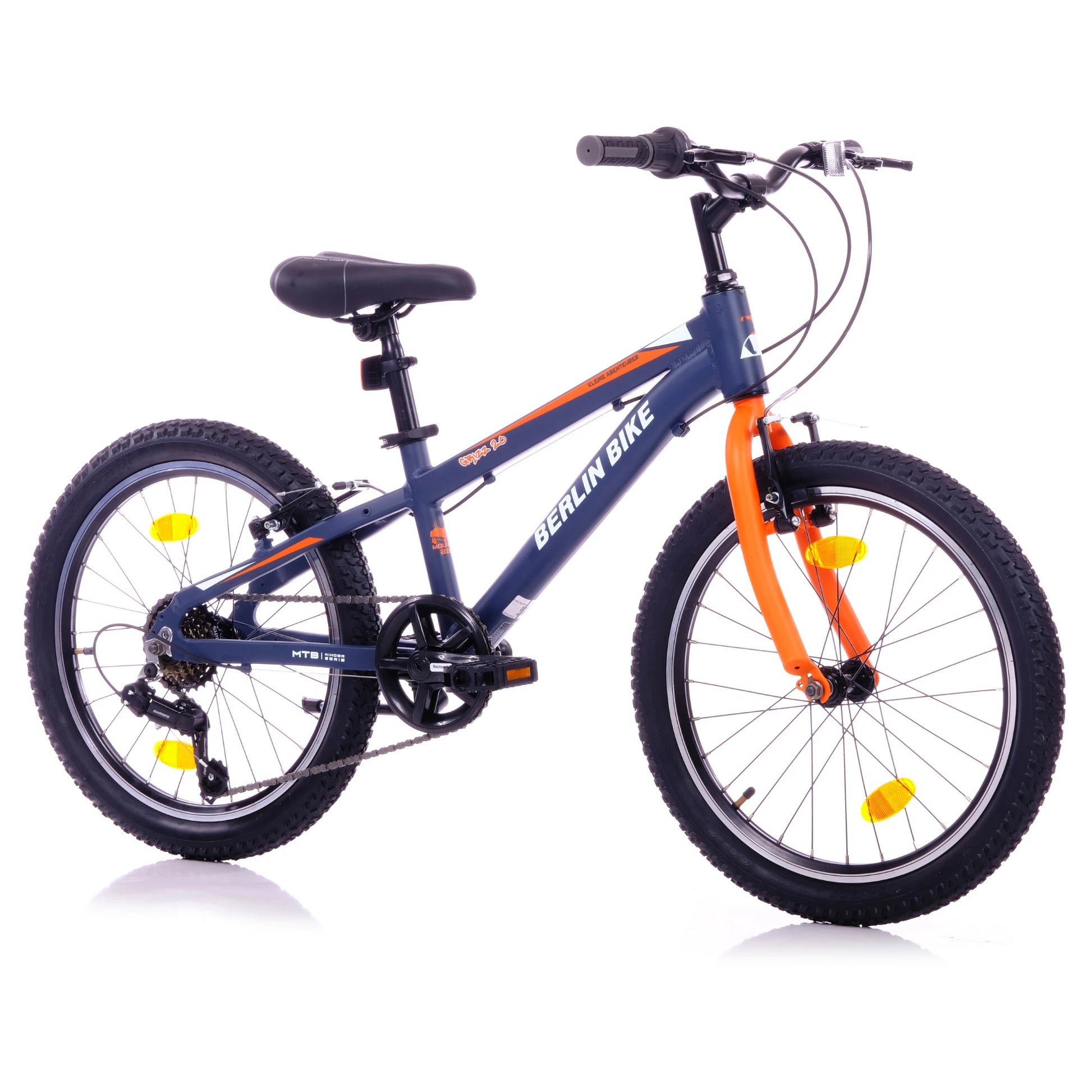 Berlin Bike Grizz Kinderfahrrad 20 Zoll, Orange 45grad frontansicht