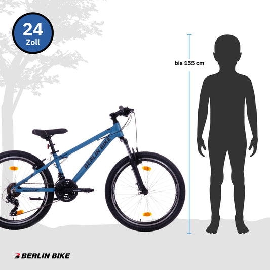 Berlin Bike MTB1 Youth Mountain Bike 24 Inch, Blau groessenempfehlung bis 155cm 1080x1080