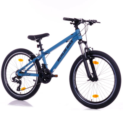 Berlin Bike MTB1 Youth Mountain Bike 24 Inch, Zoll blau 45grad frontansicht 1080x1080