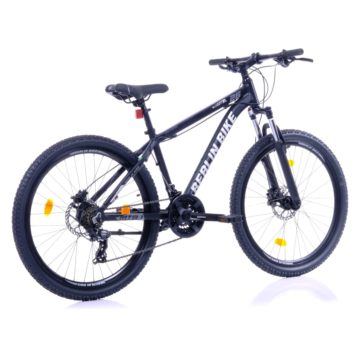 Berlin Bike MTB1 Mountain Bike, 26 zoll schwarz 45grad rueckansicht 1080x1080