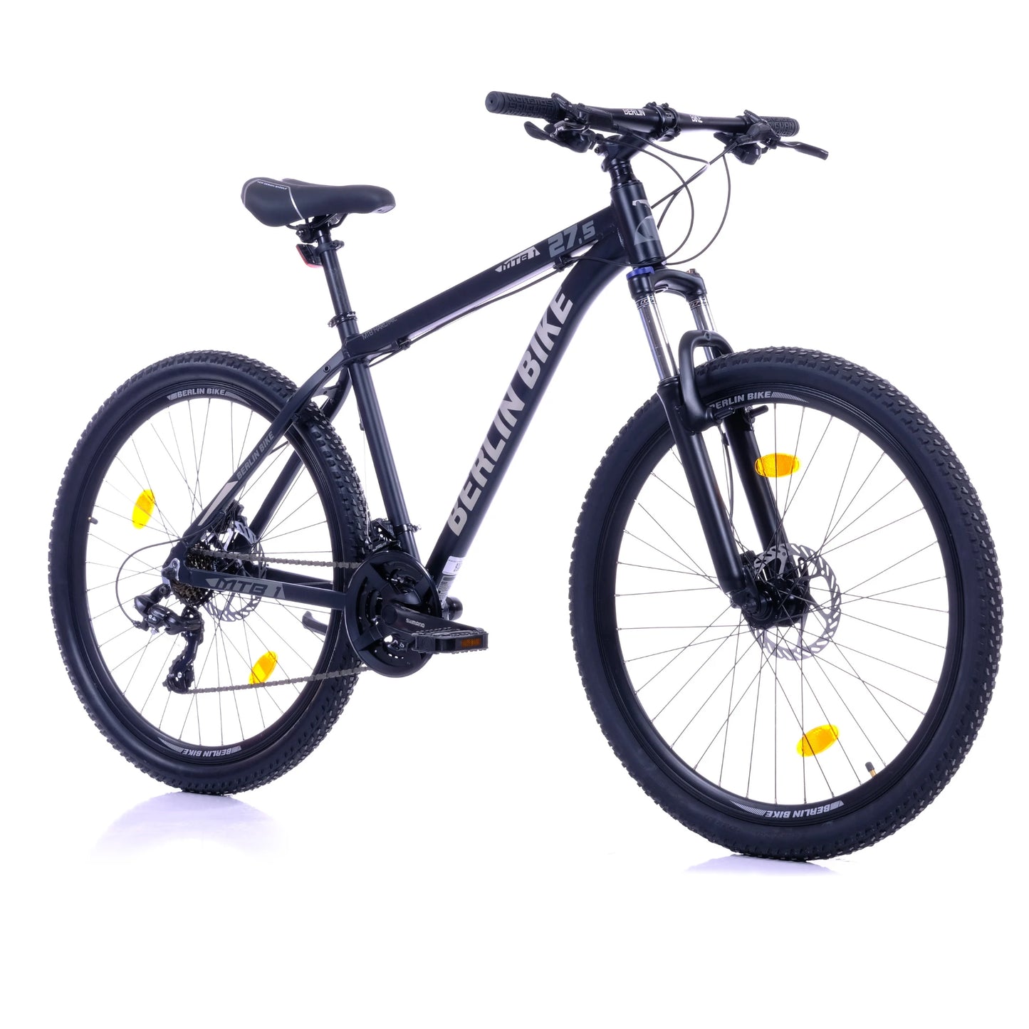 Berlin Bike MTB1 Mountain Bike, 27 5 zoll schwarz 45grad frontansicht 1080x1080