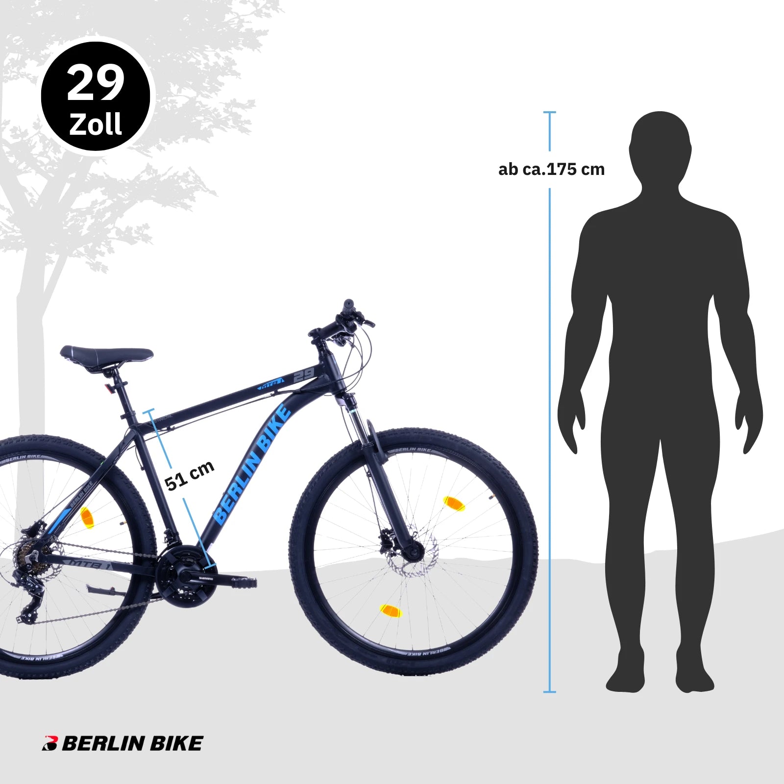Berlin Bike MTB1 Mountain Bike, 29 zoll groessenempfehlung ab ca 175cm 1080x1080