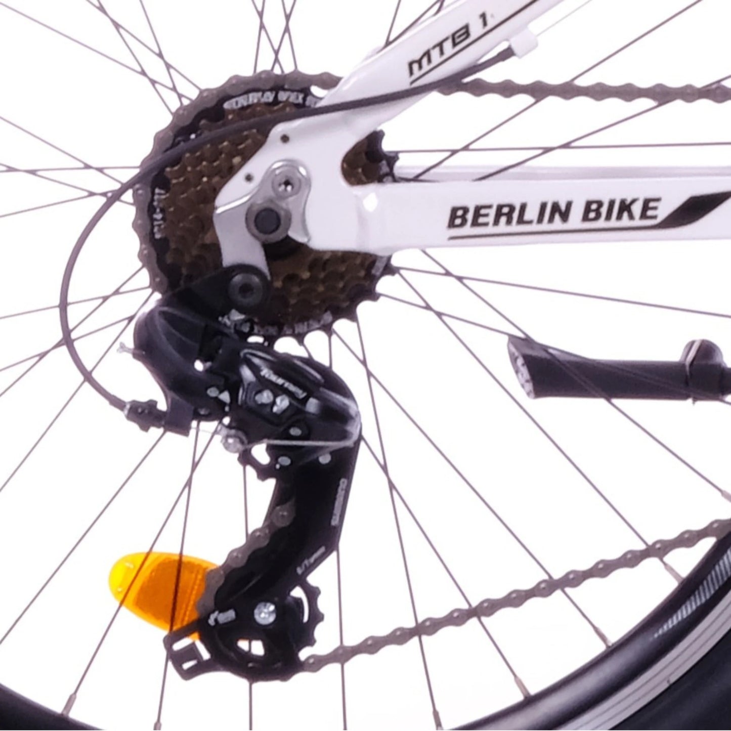 Berlin Bike MTB1 Youth Mountain Bike 24 Inch, Zoll weiss schalthebel 1080x1080