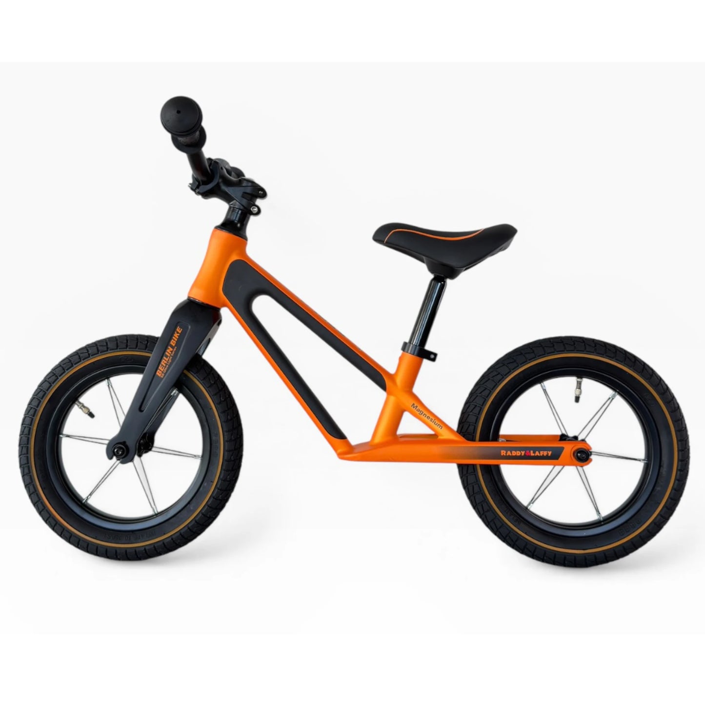 Berlin Bike Raddy Laffy Balance Bike 12 Inch, 12zoll orange magnesium superleicht seitenansicht 2 2000px 2000px