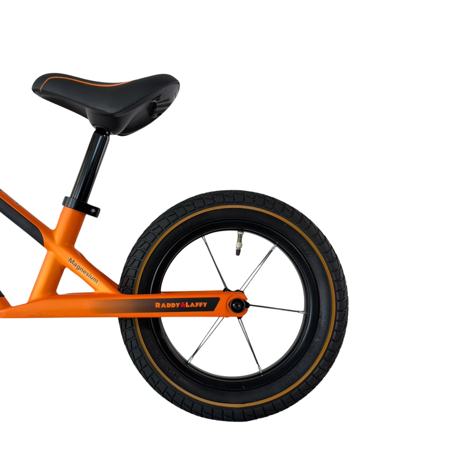 Berlin Bike Raddy Laffy Balance Bike 12 Inch, 12zoll orange magnesium superleicht seitenansicht hinter 2000px 2000px