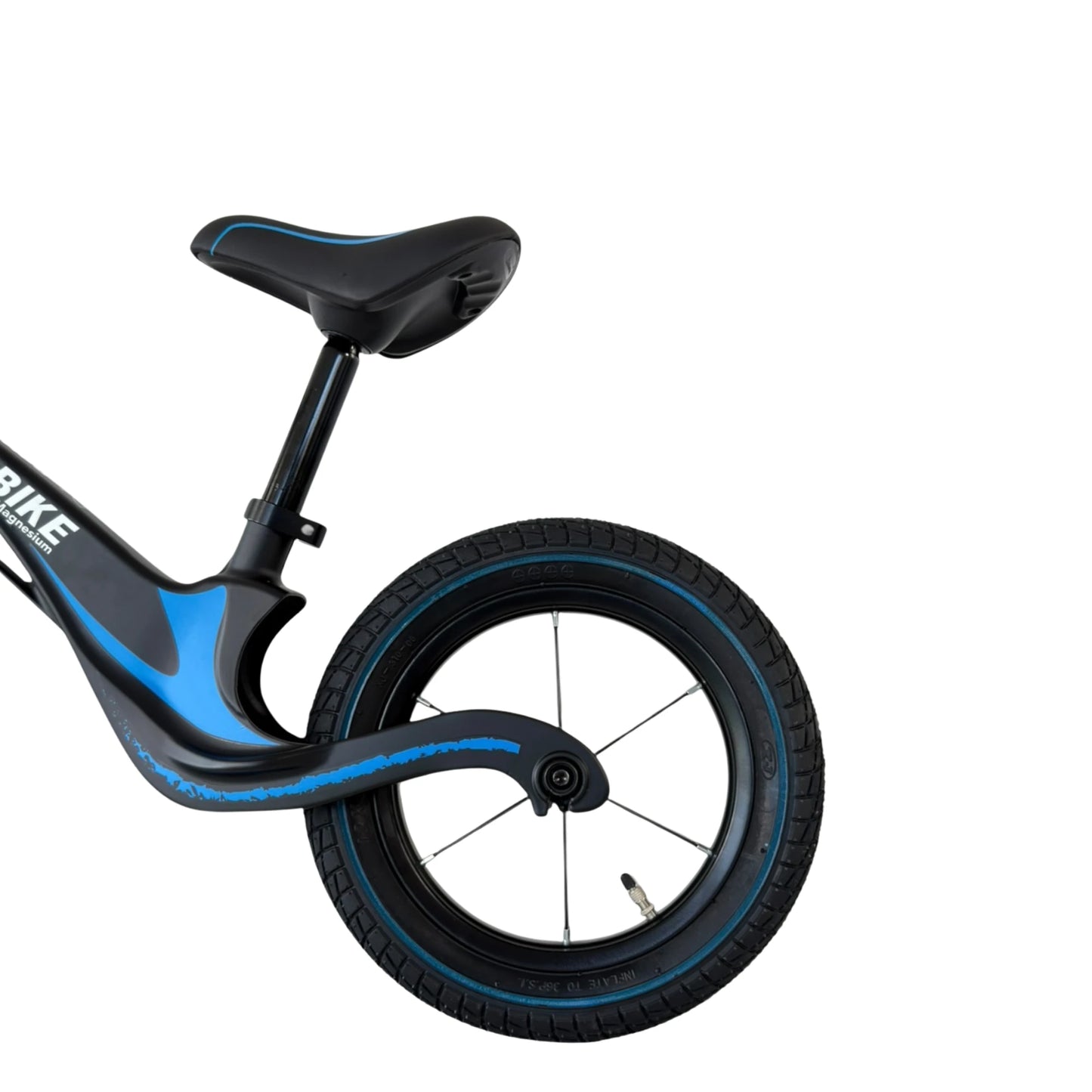 Berlin Bike Rolly Growy Balance Bike 12 Inch, 12zoll blau magnesium superleicht seitenansicht hinter 2000px 2000px