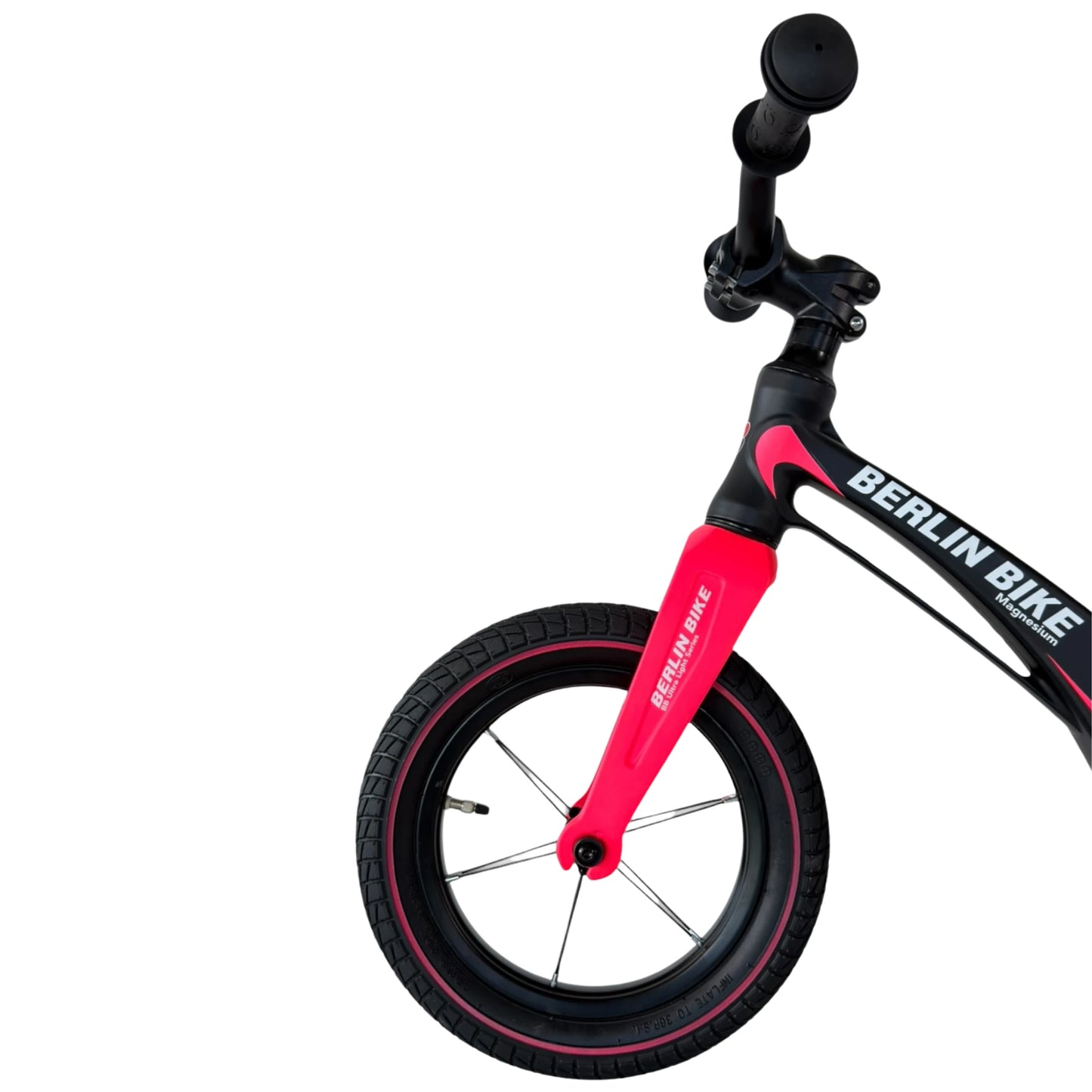 Berlin Bike Rolly Growy Balance Bike 12 Inch, 12zoll rosa magnesium superleicht seitliche frontansicht 2000px 2000px