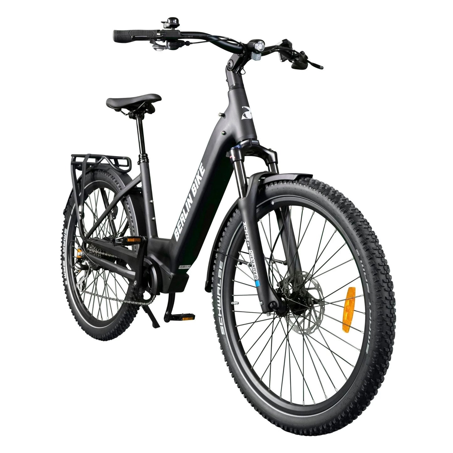 Berlin Bike SUV Trekking E-Bike 27.5 Inch, Black 45grad frontansicht 1080x1080