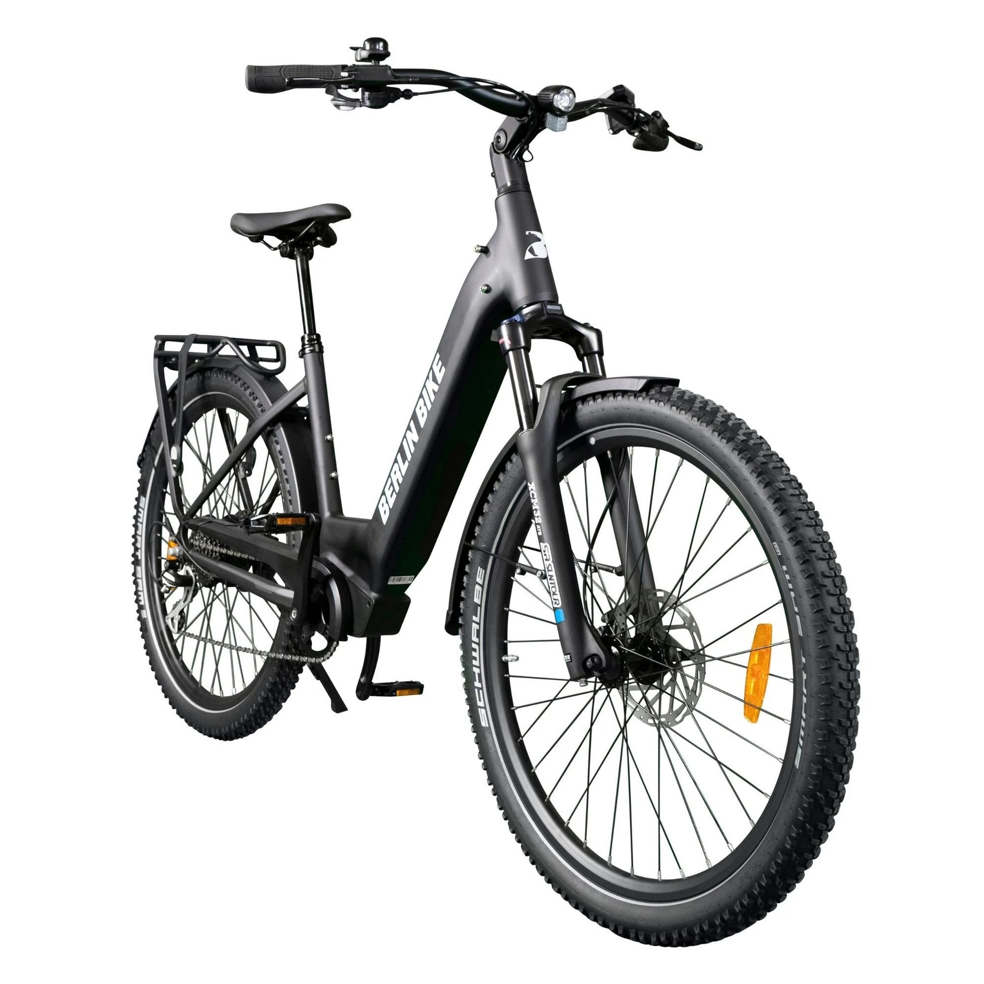 Berlin Bike SUV Trekking E-Bike 27.5 Inch, Black 45grad frontansicht 1080x1080