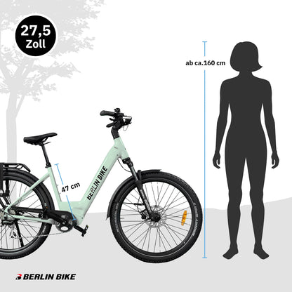 Berlin Bike SUV Trekking E-Bike 27.5 Inch, Ebike hellgruen groessenempfehlung ab ca 160cm 1080x1080
