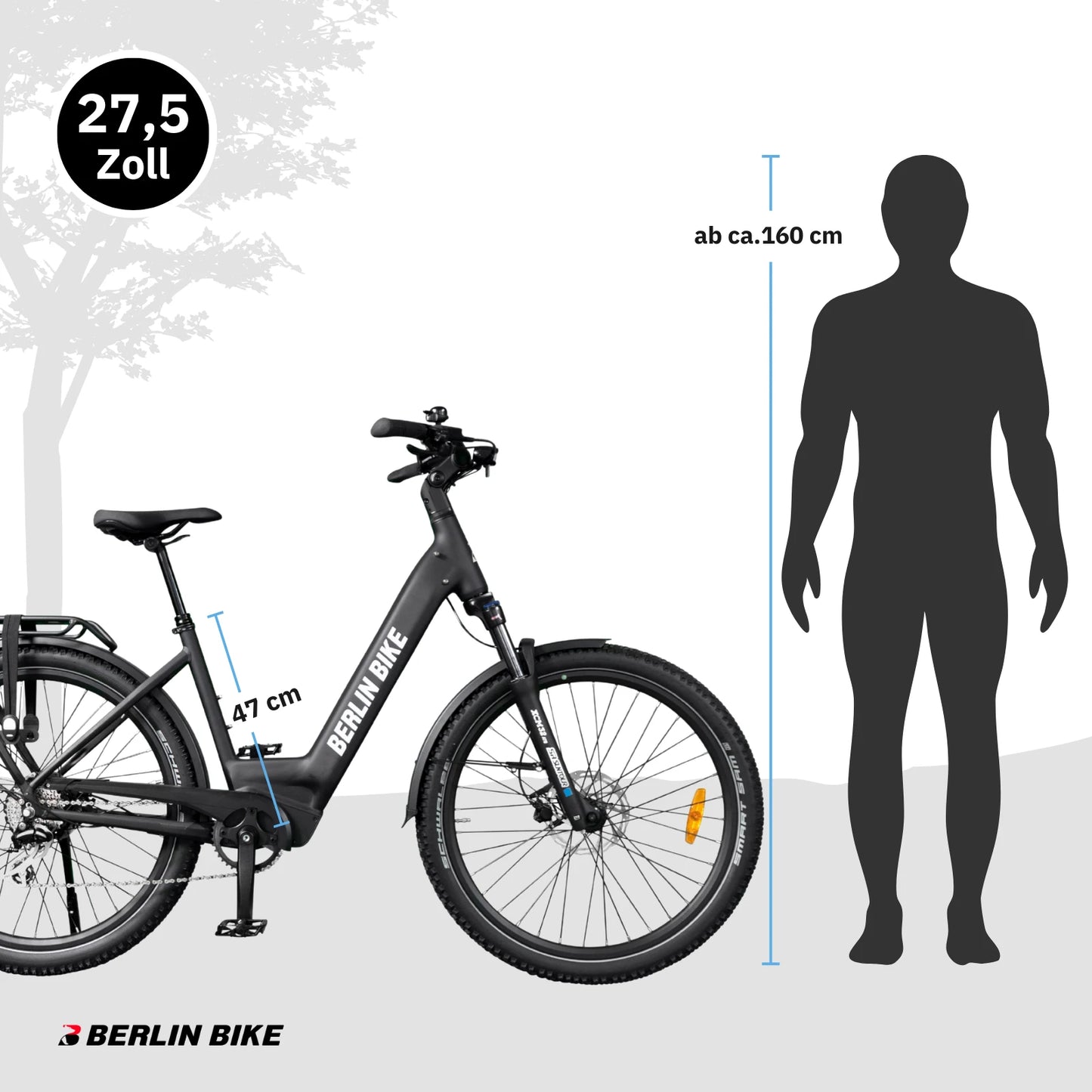 Berlin Bike SUV Trekking E-Bike 27.5 Inch, Ebike schwarz groessenempfehlung ab ca 160cm 1080x1080