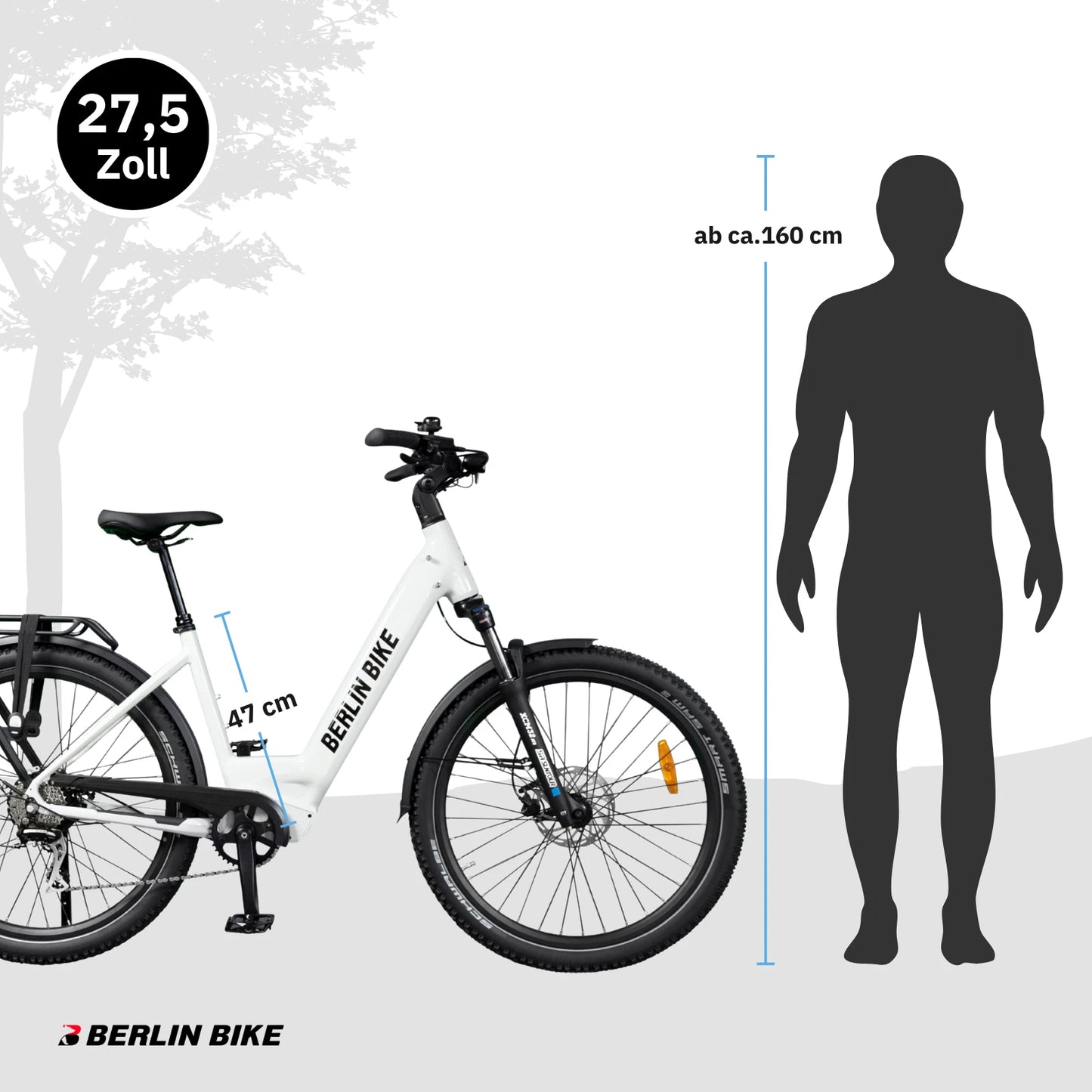 Berlin Bike SUV Trekking E-Bike 27.5 Inch, Ebike weiss groessenempfehlung ab ca 160cm 1080x1080