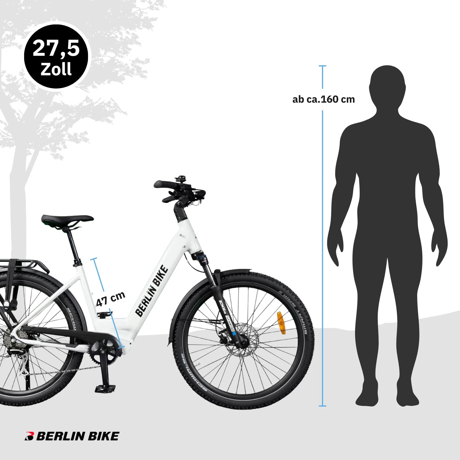 Berlin Bike SUV Trekking E-Bike 27.5 Inch, Ebike weiss groessenempfehlung ab ca 160cm 1080x1080