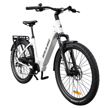 Berlin Bike SUV Trekking E-Bike 27.5 Inch, Weiss 45grad frontansicht 1080x1080
