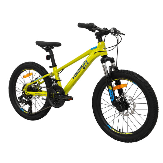 Keskin EBike MTB1 Kids Mountain Bike 20 Inch, Zoll neon green 45grad frontansicht 1080x1080