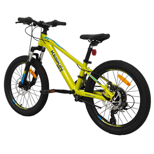 Keskin EBike MTB1 Kids Mountain Bike 20 Inch, Zoll neon green 45grad rueckansicht 1080x1080