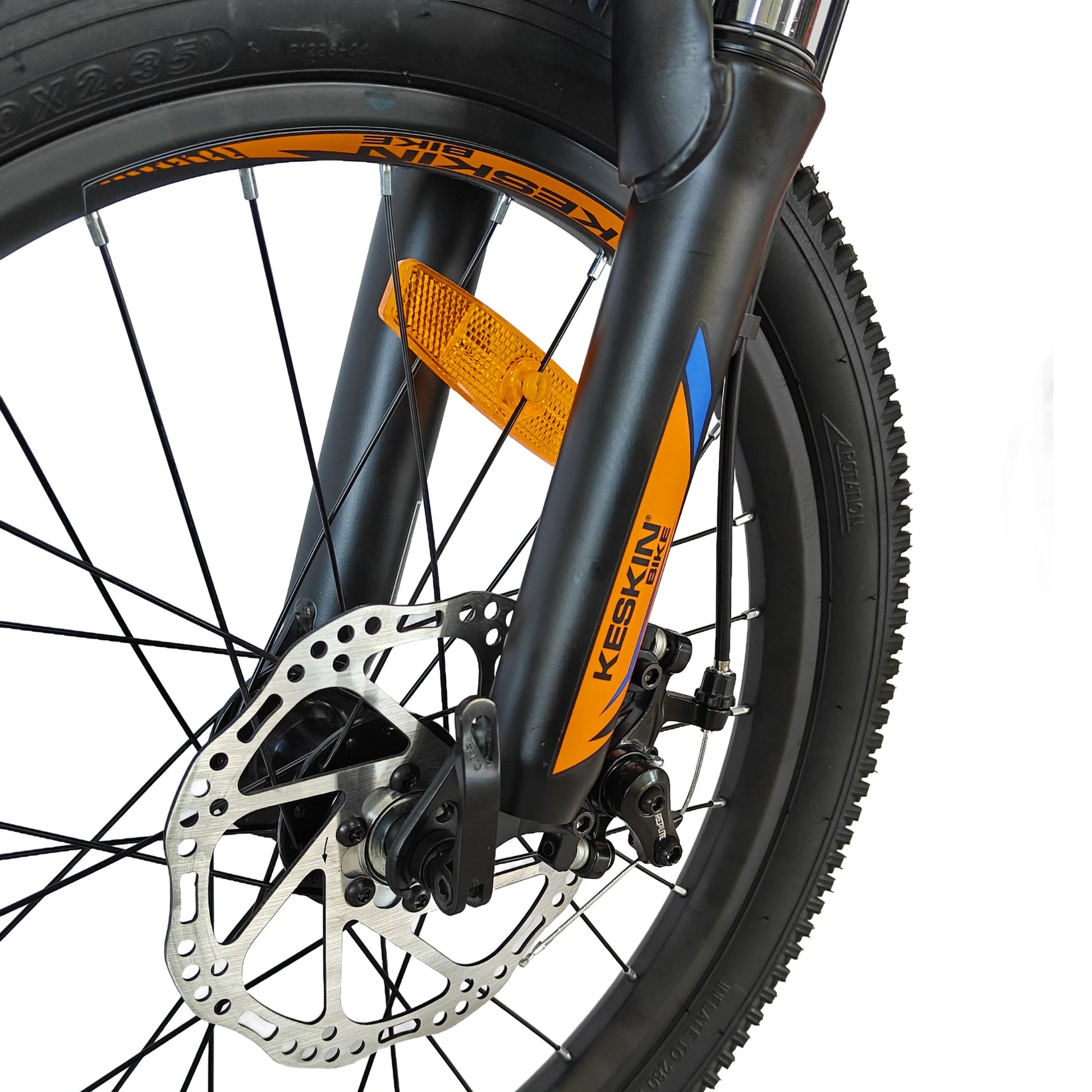 Keskin Bike MTB1 Kinderfahrrad 20 Zoll, Orange vorne diskbremse ansicht 1080x1080