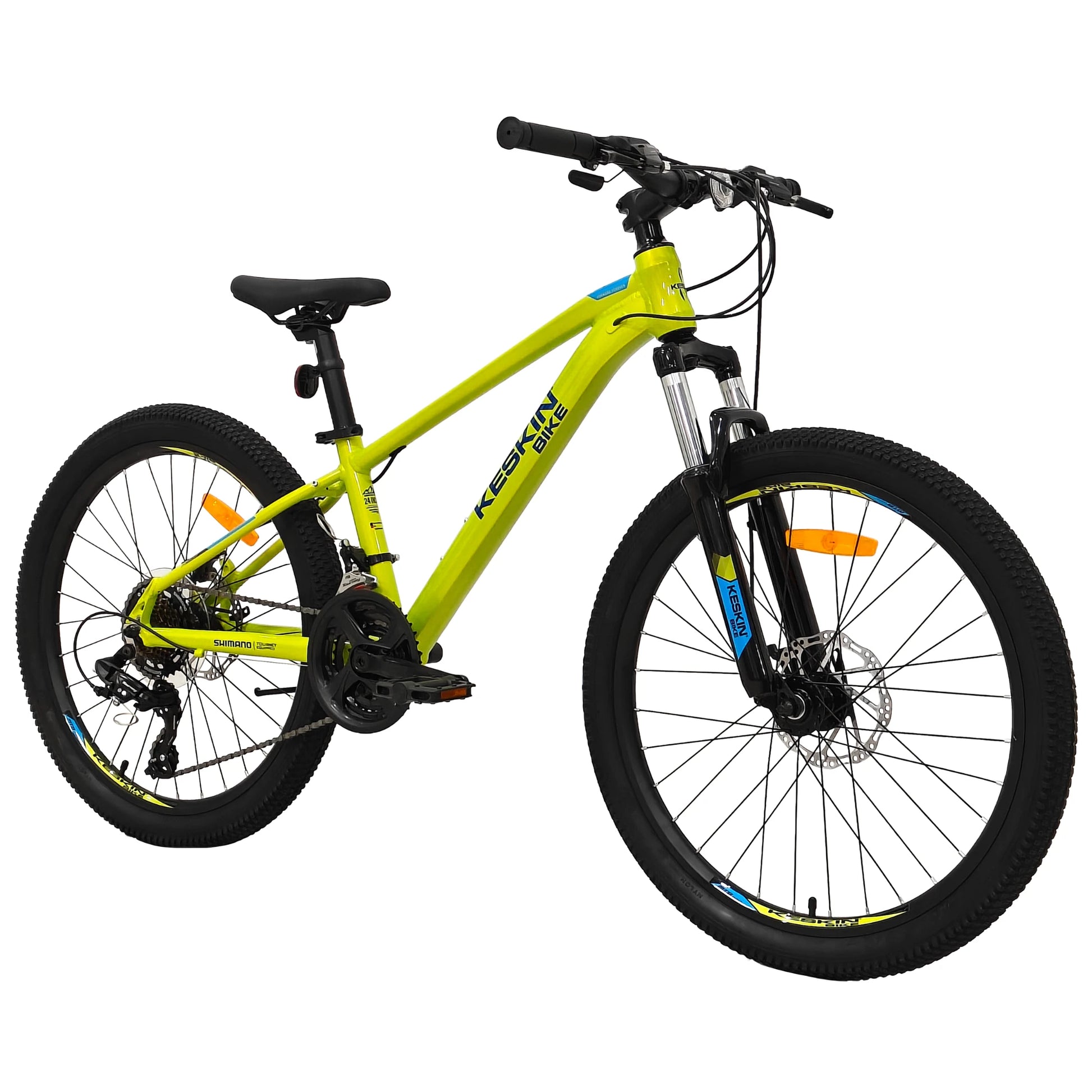 Keskin EBike MTB1 Youth Mountain Bike 24 Inch, Zoll neon green 45grad frontansicht 1080x1080