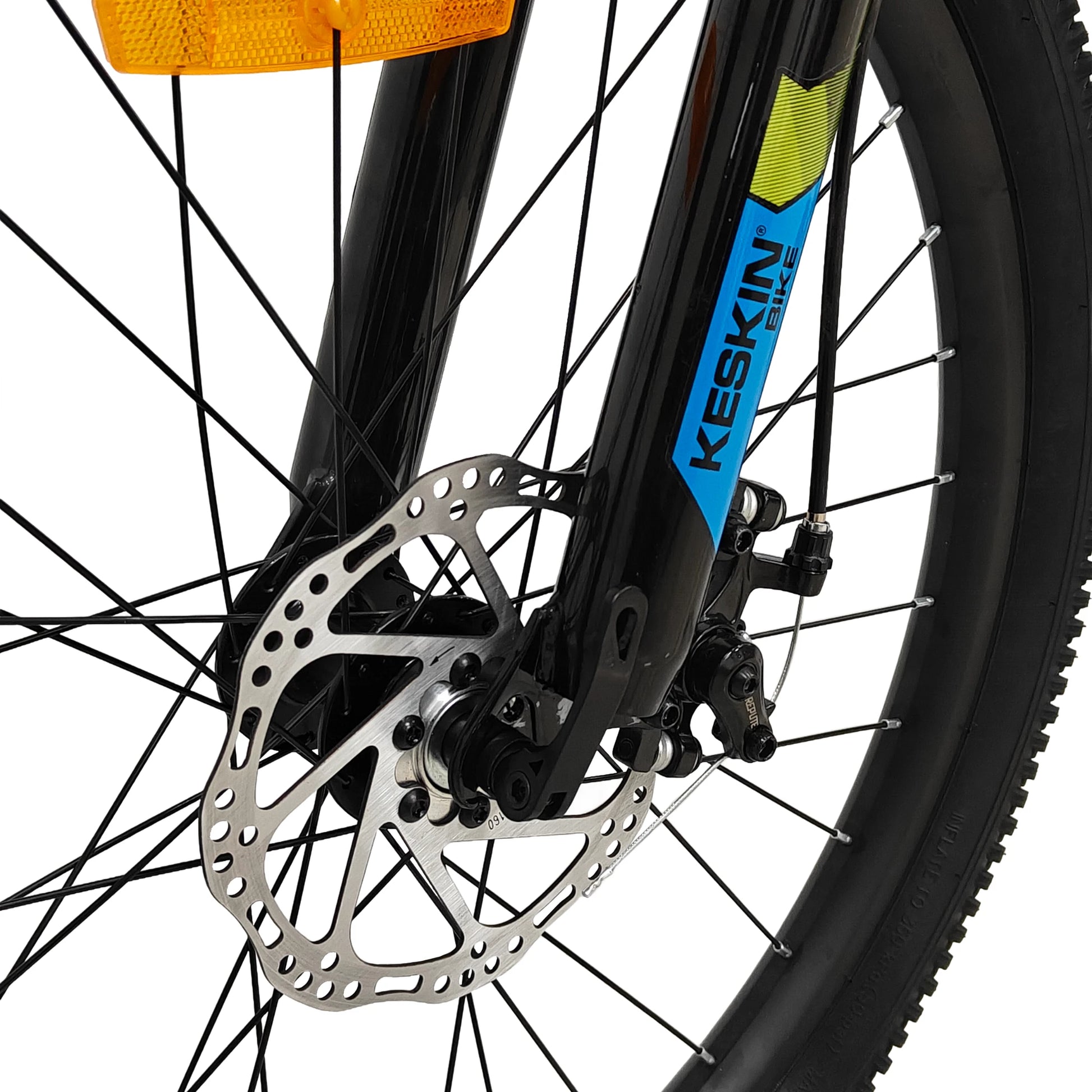 Keskin EBike MTB1 Youth Mountain Bike 24 Inch, Zoll neon green vorne diskbremse ansicht 1080x1080