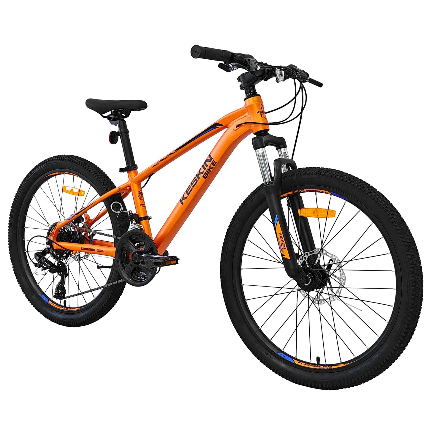 Keskin EBike MTB1 Youth Mountain Bike 24 Inch, Zoll orange 45grad frontansicht 1080x1080