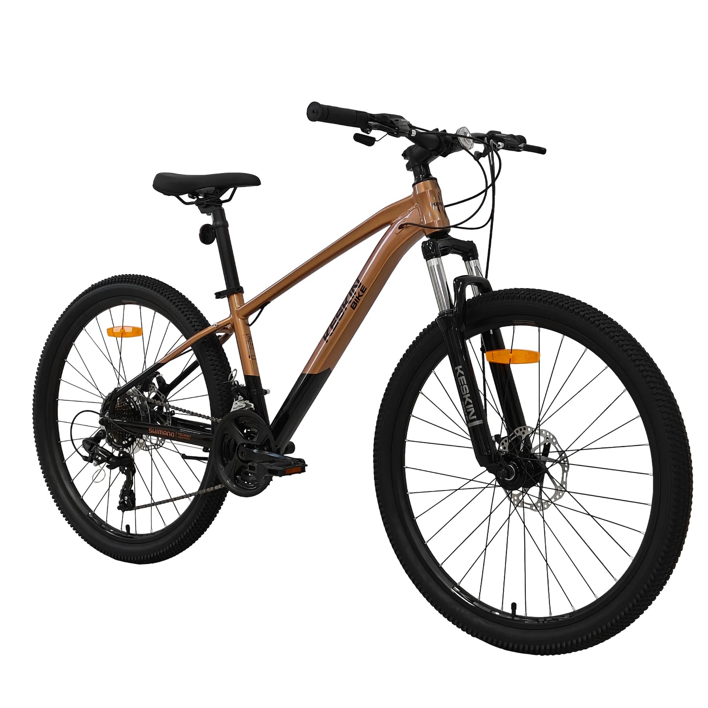 Keskin EBike MTB1 Mountain Bike, 26 29 zoll bronze 45grad frontansicht 1080x1080