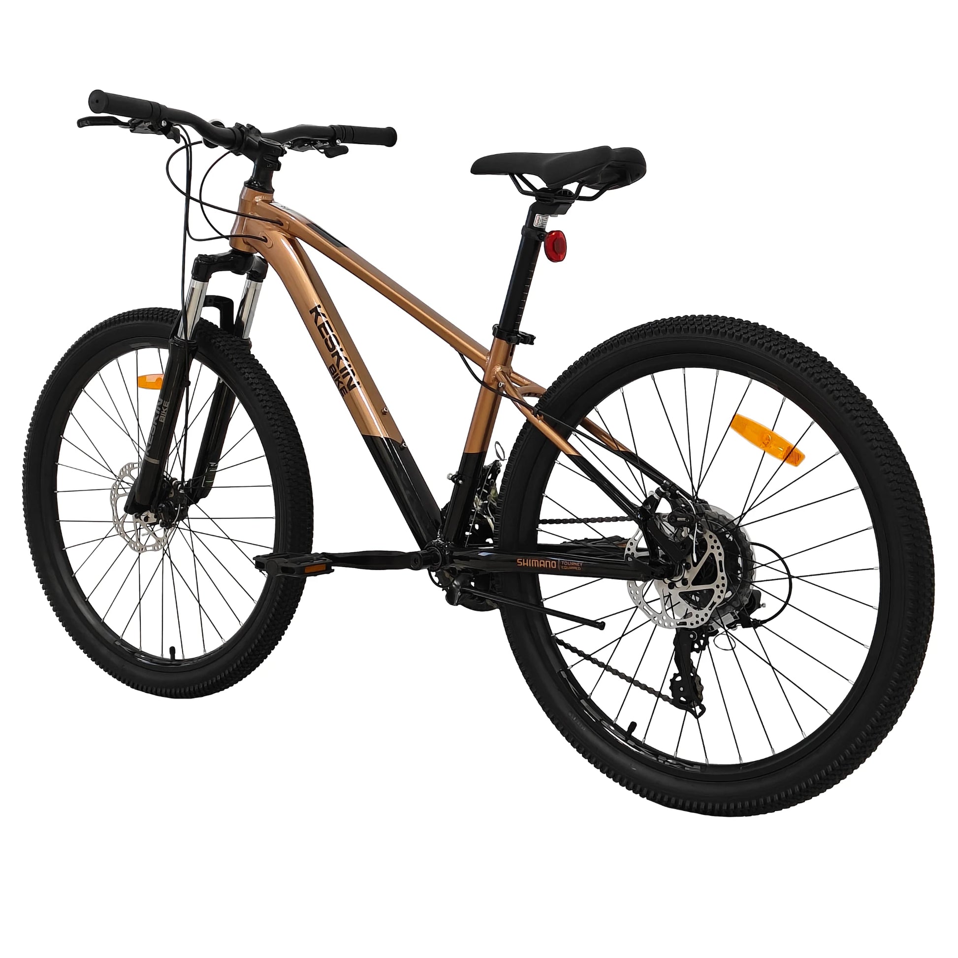 Keskin EBike MTB1 Mountain Bike, 26 29 zoll bronze 45grad rueckansicht 1080x1080