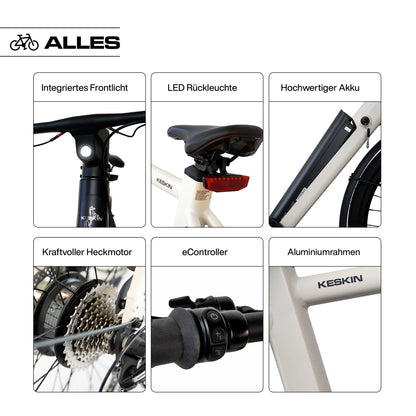 Keskin EBike cBike1 City E-Bike 28 Inch, Matt sand teile detailfotos 1080x1080