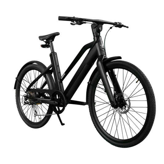 Keskin EBike cBike1 City E-Bike 26 Inch, Cbike1v matt schwarz 45grad frontansicht 1080x1080