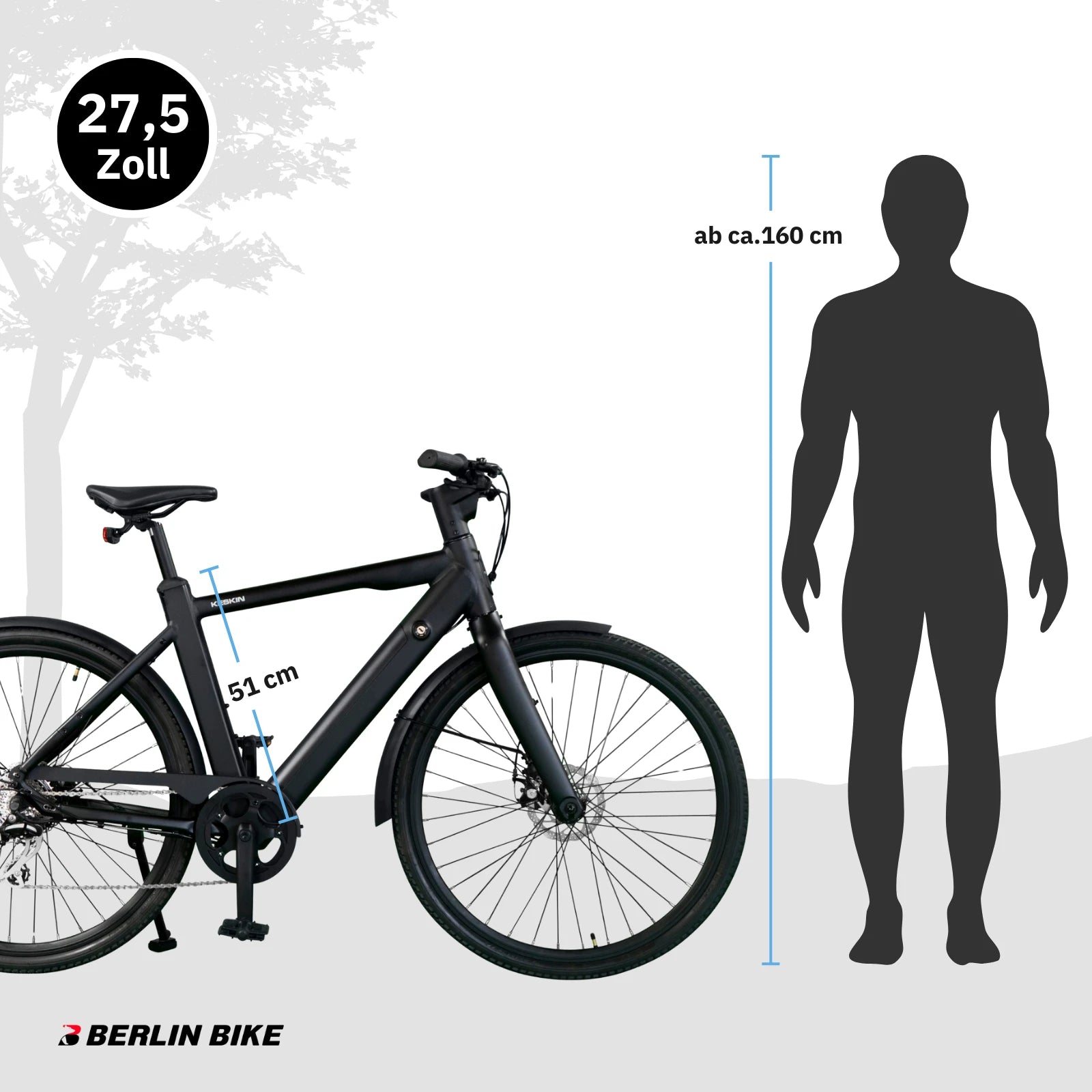 Keskin EBike cBike1 City E-Bike 28 Inch, 27 5 zoll schwarz groessenempfehlung ab ca 160cm 1080x1080