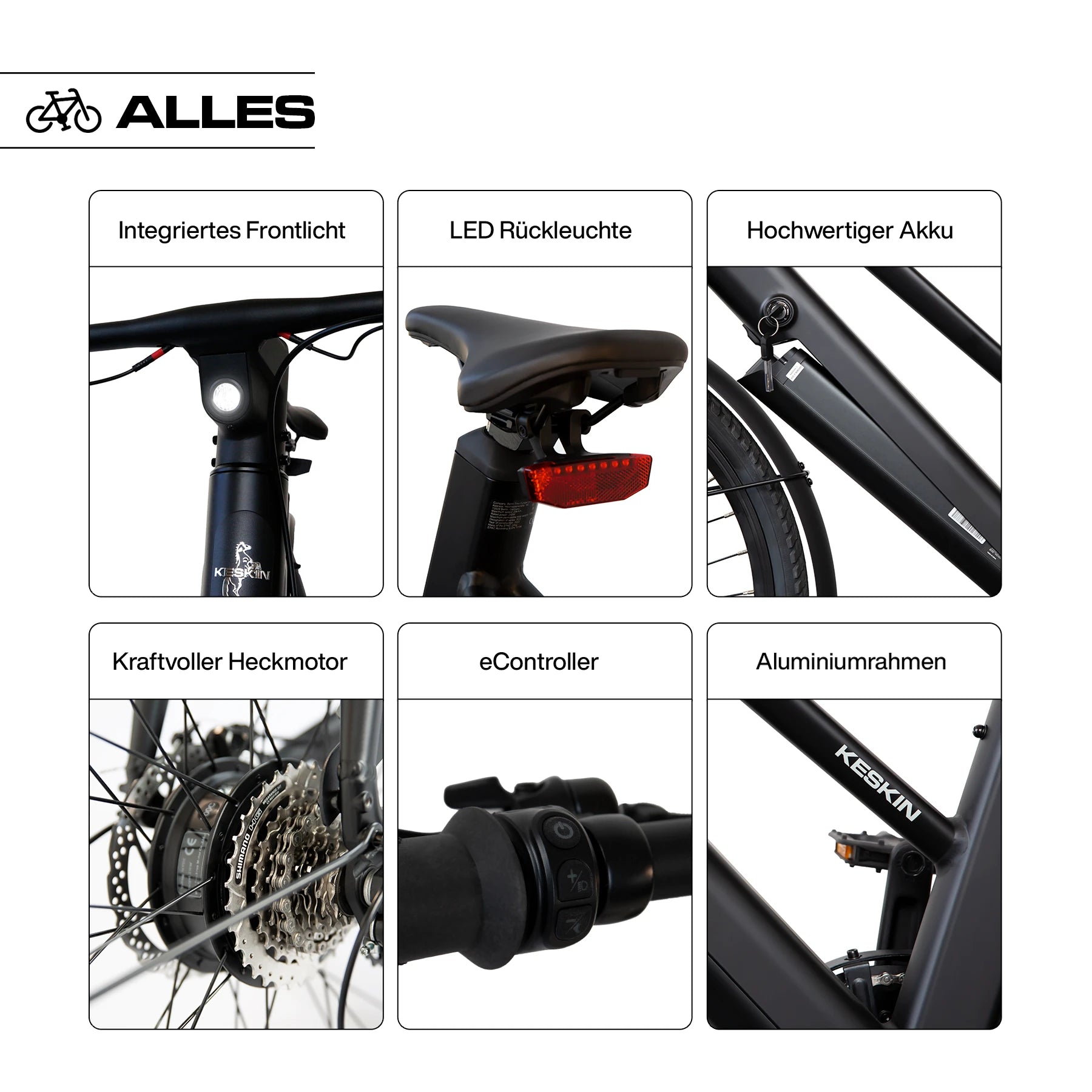 Keskin EBike cBike1 City E-Bike 26 Inch, Cbike1v matt black detailfotos 1080x1080
